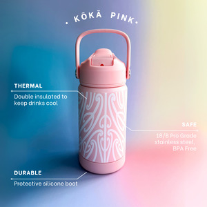 Drink Bottles: Kōkā Pink Stainless Steel Kids Drink Bottle