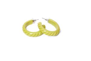 CHARTREUSE CARVE EARRINGS