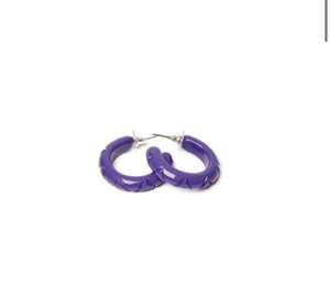 Paradise heavy carve hoop earrings