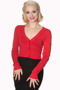RED KNIT CARDIGAN