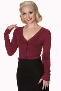 BURGUNDY  KNIT CARDIGAN