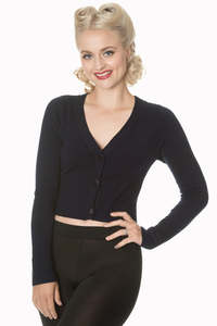 Cardigan Jackets: NAVY KNIT CARDIGAN
