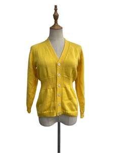 YELLOW WOOL CARDIGAN SZ 8/10
