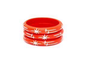 Halloween: MIDI TANGERINE CARVE STARBURST BANGLE