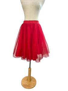 Sz 12: HANKY PANKY RED TULLE SKIRT | 10-12