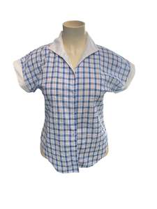 Sz 14: ROCK & ROMANCE BLUE CHECK SHIRT | 14