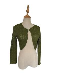 Sz 10: VANESSA TONG GREEN CARDIGAN | S