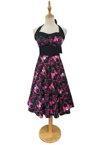 Sz 10: HELLBUNNY PINK BUTTERLY SKULL DRESS | 8