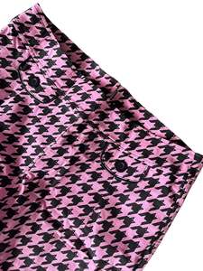 Sz 16: BONSAI KITTEN PINK HOUNDSTOOTH CAPRIS | 16