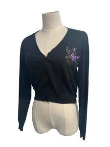 BLACK EMBROIDERED CARDY | 14