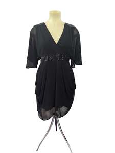 Sz 16: CITY CHIC BLACK SEQUIN DRESS SZ S 14/16