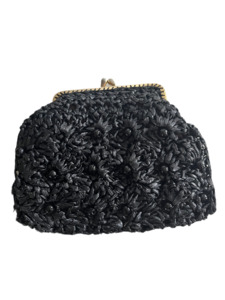 Rewind Bags: BLACK RAFFIA PURSE