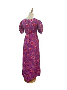 PINK & PURPLE FLOWER POWER 70s DRESS SZ 8/10