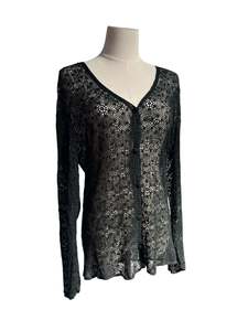 BLACK CROCHET CARDIGAN |12