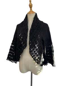WOOL CROCHET CARDIGAN SZ 12