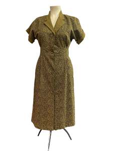 Sz 13: DIRECTIONS KHAKI COTTON DRESS SZ 12