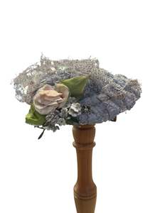 Hats Headwear: BLUE RAFFIA HEADPIECE