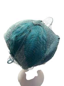 Hats Headwear: TEAL FEATHER HEADPIECE