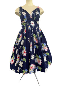 RETROSPECTD  NAVY FLORAL DRESS SZ 14