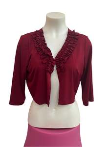 Cardigans: DANNY & NICOLE BURGUNDY BOLERO SZ 10/12