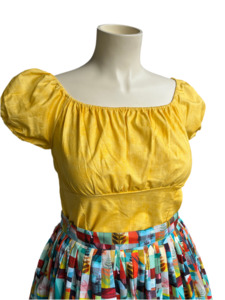 Sale: YELLOW PEASANT TOP