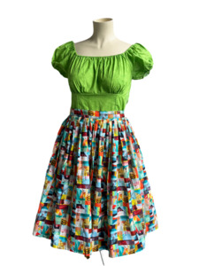 Sale: LIME GREEN PEASANT TOP