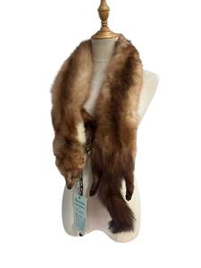 Fake Real Fur Stoles: MINK HEAD FUR STOLE
