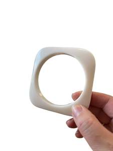 Preloved Bangles: WHITE SQUARE BANGLE