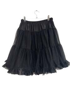 Petticoats: KITTEN DAMOUR  BLACK DBLE PETTICOAT 19in
