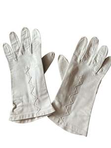 CREAM LEATHER GLOVES
