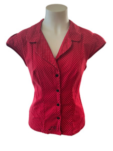 LUCKY 13 RED POLKA SHIRT | 2XL