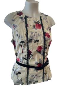 Sz 16: HELL BUNNY SLEEVELESS ROSE TOP | XL