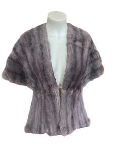 GREY RABBIT FUR STOLE