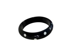 Preloved Bangles: BLACK POLKA DOT BANGLE