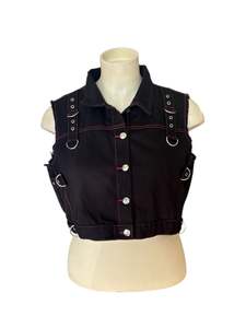 Sz 18: BLACK FRIDAY BLACK & PINK VEST | 18