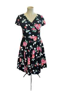 Sz 18: HELLBUNNY FLORAL & POLKADOT DRESS | XL