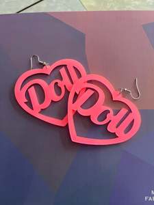Jewellery: PINK GLITTER DOLL EARRINGS