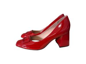 RED FLARE BLOCK HEELS | 41
