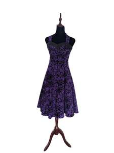Preloved: H&R PURPLE & BLACK VELOUR DRESS | 8