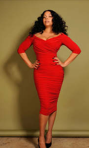 Sz8: LAURA BYRNES RED MONICA DRESS | S