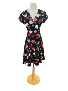 Sz 12: HELL BUNNY ROSES SWING DRESS | M
