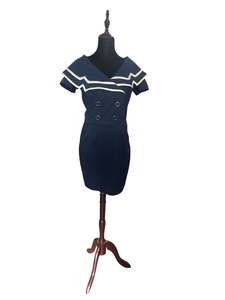 Sz 12: BETTIE PAGE NAUTICAL DRESS | L