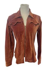 Sz 10: VELVET ZIP UP 70S SHIRT | 10