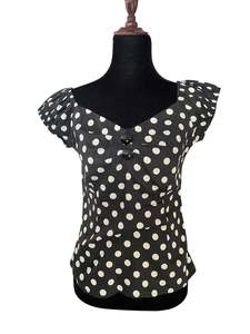 Sz 10: COLLECTIF BLACK POLKADOT TOP | 10