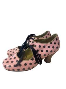 Rewind Shoes: MINX PINK POLKADOT HEELS | 37