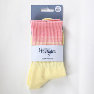 Products: Stick With It - Grip Socks Crew - Pink Lemonade