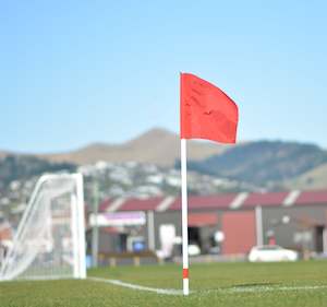 Corner Flag - White with Red Flag, spiked base