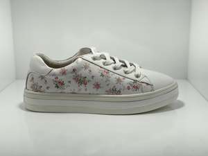A E: Pine Flower Leather Sneaker Alfie & Evie