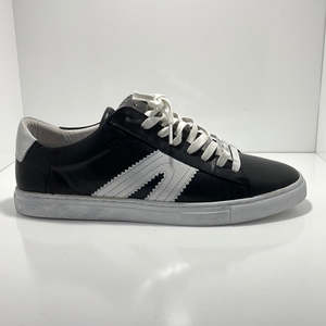 Eos: Burn Leather Sneaker with Inverted V Motif  EOS