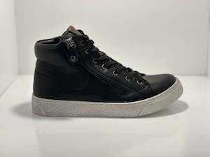 Ankle Boots: Ukelele Leather Boots with Laces & Twin Zip